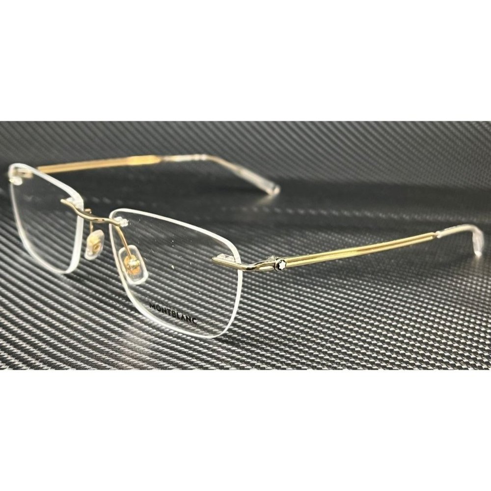 Mont Blanc Gold Men's 55mm Eyeglasses